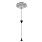 Lampe Suspendue Design en Plâtre Blanc et Aluminium Noir 2 Cônes - Tesera Viadurini