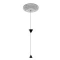 Lampe Suspendue Design en Plâtre Blanc et Aluminium Noir 2 Cônes - Tesera