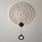 Lampe Suspendue Design en Plâtre Blanc et Aluminium Noir 2 Cônes - Tesera Viadurini