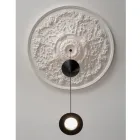 Lampe Suspendue Design en Plâtre Blanc et Aluminium Noir 2 Cônes - Tesera Viadurini