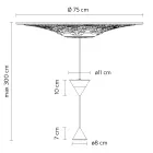 Lampe Suspendue Design en Plâtre Blanc et Aluminium Noir 2 Cônes - Tesera Viadurini