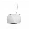 Lampe design suspendue en métal et résine blanche Made in Italy - Pékin