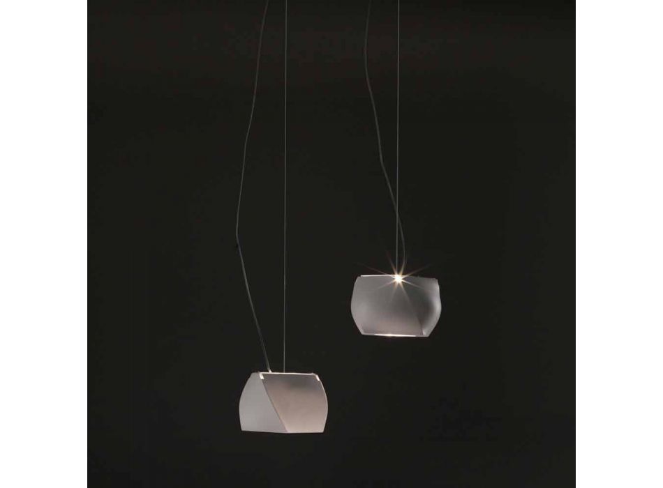 Lampe suspendue design en métal et résine blanche Made in Italy - Pékin Viadurini