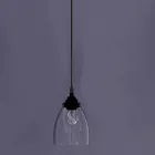 Lampe suspendue design en métal et verre transparent Made in Italy - Clizia Viadurini