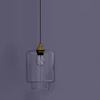 Lampe suspendue design en métal et verre transparent Made in Italy - Clizia Viadurini