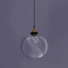 Lampe suspendue design en métal et verre transparent Made in Italy - Clizia Viadurini