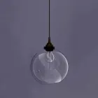 Lampe suspendue design en métal et verre transparent Made in Italy - Clizia Viadurini