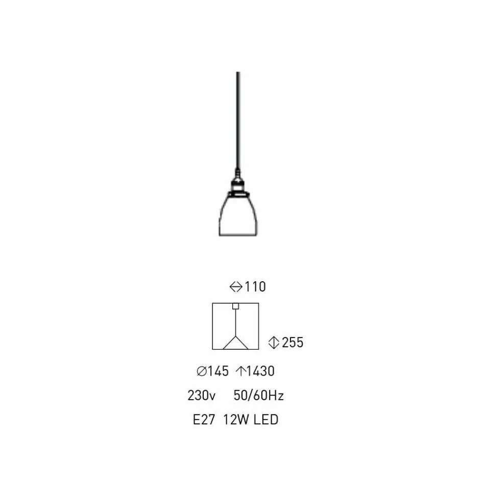Lampe suspendue design en métal et verre transparent Made in Italy - Clizia Viadurini