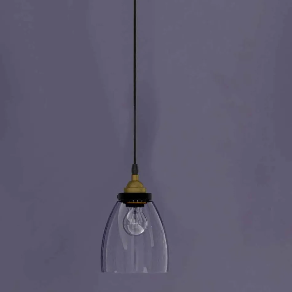 Lampe suspendue design en métal et verre transparent Made in Italy - Clizia Viadurini