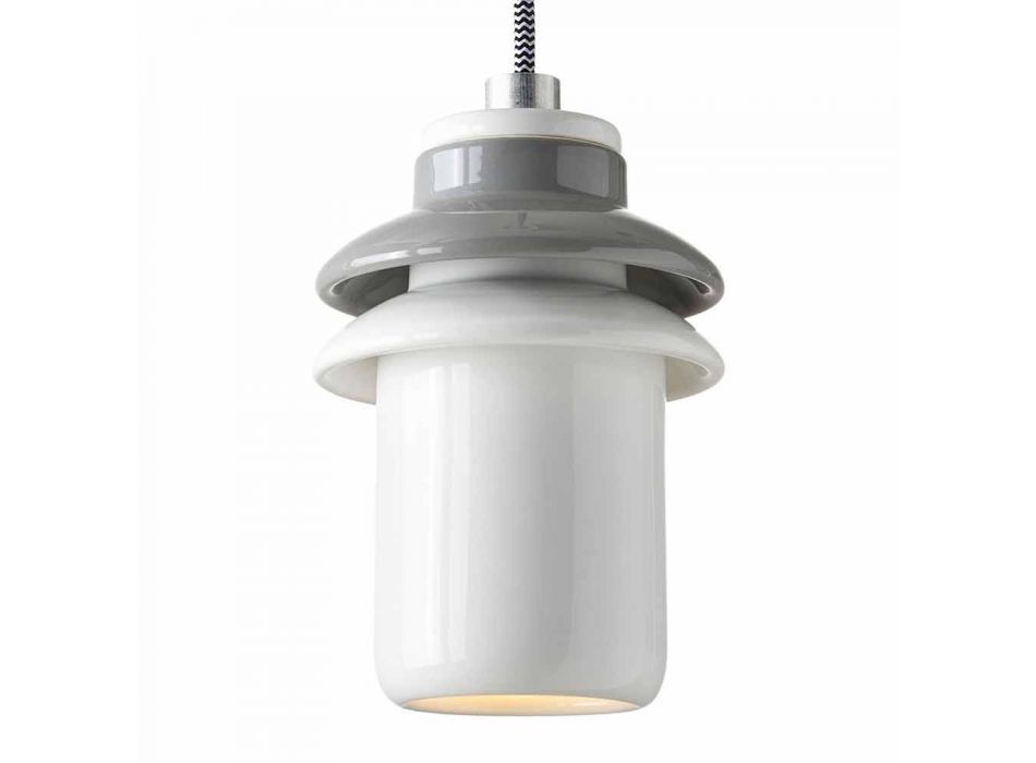 Lampe à suspension de design moderne en céramique fabriquée en Italie, Asie Viadurini