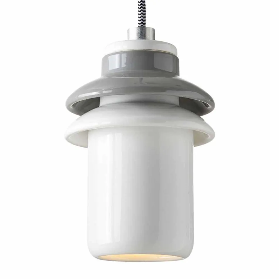 Lampe à suspension de design moderne en céramique fabriquée en Italie, Asie Viadurini