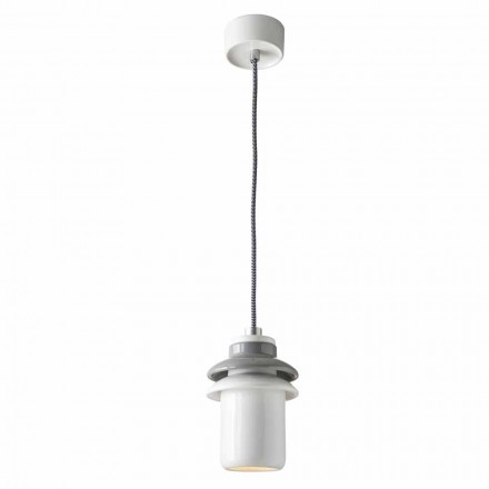 Lampe à suspension de design moderne en céramique fabriquée en Italie, Asie Viadurini