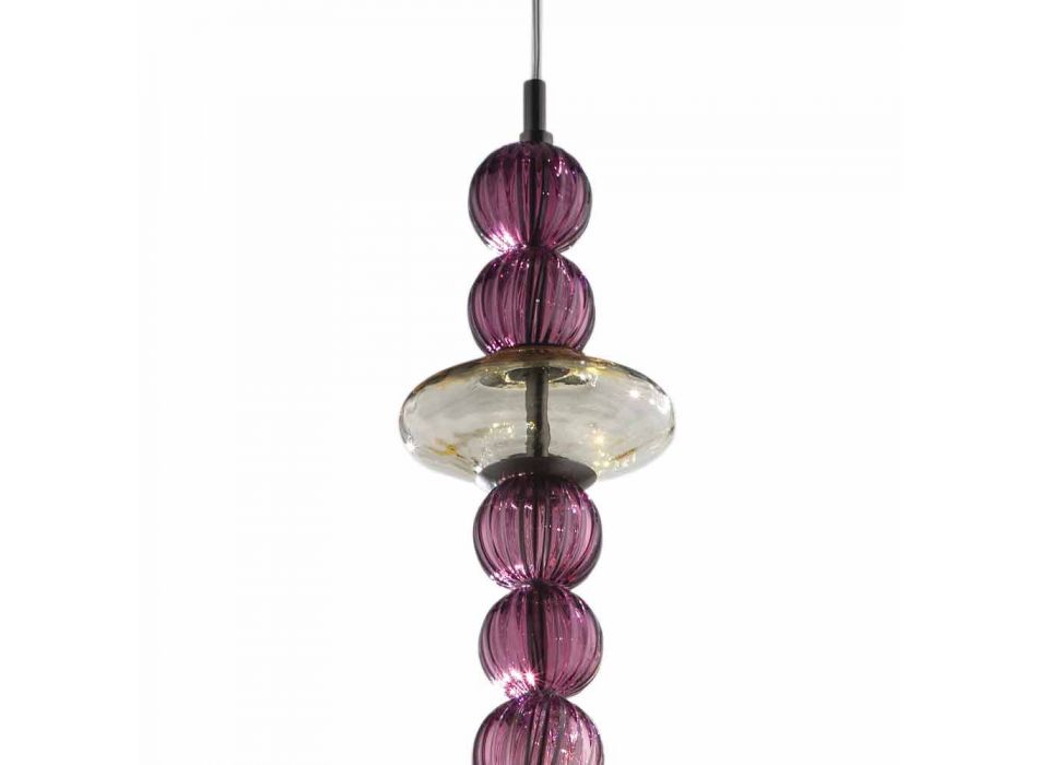 Lampe à suspension artisanale en verre de Venise, fabriquée en Italie - Amilia Viadurini