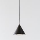 Lampe Suspendue Cône en Fil d'Aluminium Noir Petit Design Minimal - Mercado Viadurini