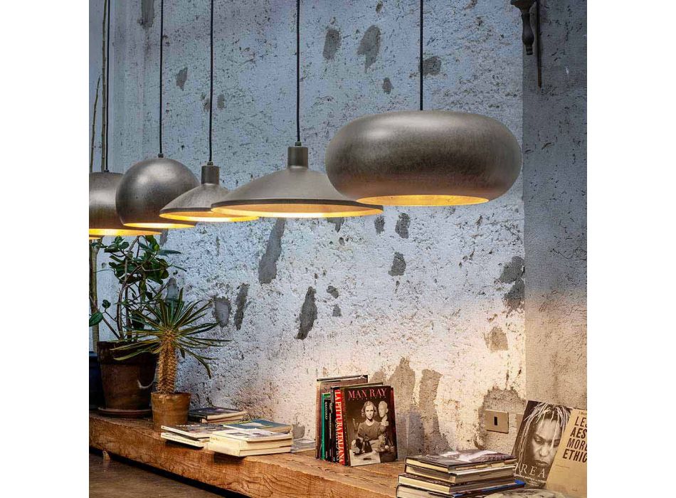 Lampe à suspension en acier diamètre 300 ou 400 mm - Materia Aldo Bernardi Viadurini