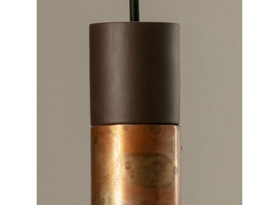 Lampe Suspendue en Céramique et Cuivre Fabriquée à la Main en Italie - Toscot Match Viadurini