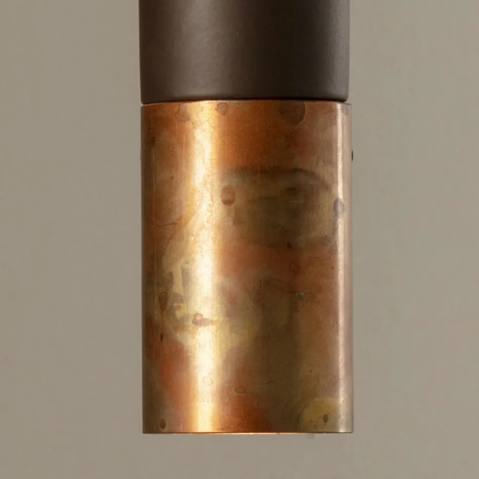 Lampe Suspendue en Céramique et Cuivre Fabriquée à la Main en Italie - Toscot Match Viadurini