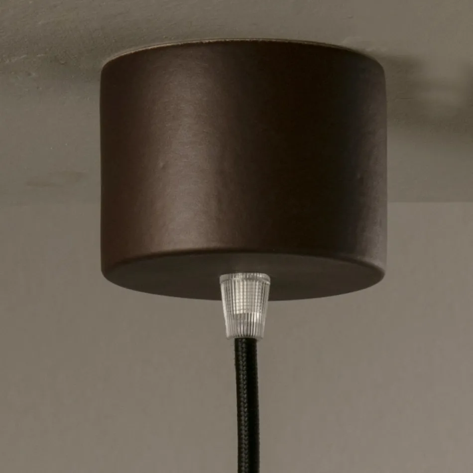 Lampe Suspendue en Céramique et Cuivre Fabriquée à la Main en Italie - Toscot Match Viadurini