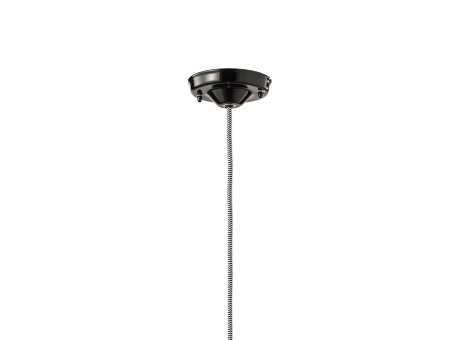 Lampe à Suspension en Céramique Noire et Fer Design Vintage Industriel - Bew Viadurini