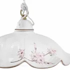 Lampe suspendue en fer et céramique ondulée décorée à la main - Belluno Viadurini