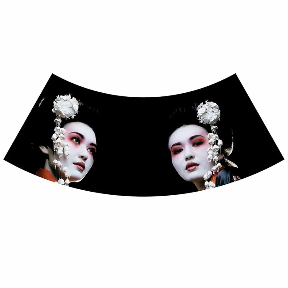 Lampe suspendue en lin anthracite avec impression de design interne 2 tailles - Bramosia Viadurini