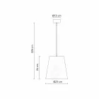 Lampe suspendue en lin anthracite avec impression de design interne 2 tailles - Bramosia Viadurini