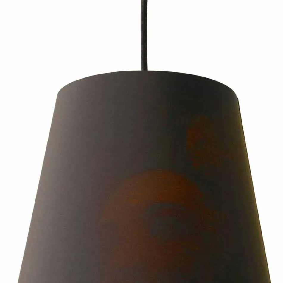 Lampe suspendue en lin anthracite avec impression de design interne 2 tailles - Bramosia Viadurini