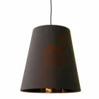 Lampe suspendue en lin anthracite avec impression de design interne 2 tailles - Bramosia Viadurini