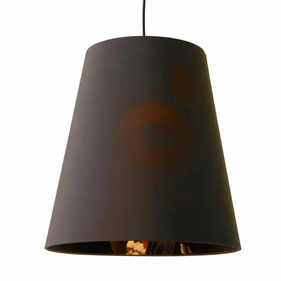 Lampe suspendue en lin anthracite avec impression de design interne 2 tailles - Bramosia Viadurini
