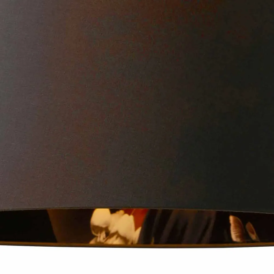 Lampe suspendue en lin anthracite avec impression de design interne 2 tailles - Bramosia Viadurini