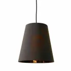 Lampe suspendue en lin anthracite avec impression de design interne 2 tailles - Bramosia Viadurini