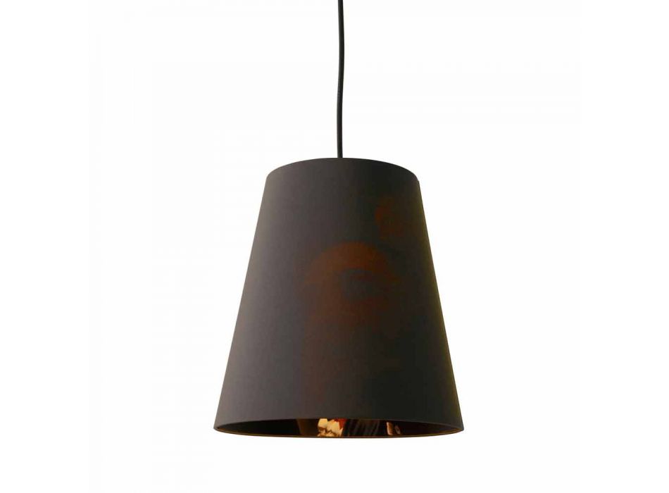 Lampe suspendue en lin anthracite avec impression de design interne 2 tailles - Bramosia Viadurini