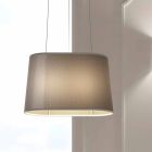 Lampe suspendue en métal avec abat-jour en filet ou en lin Made in Italy - Jump Viadurini