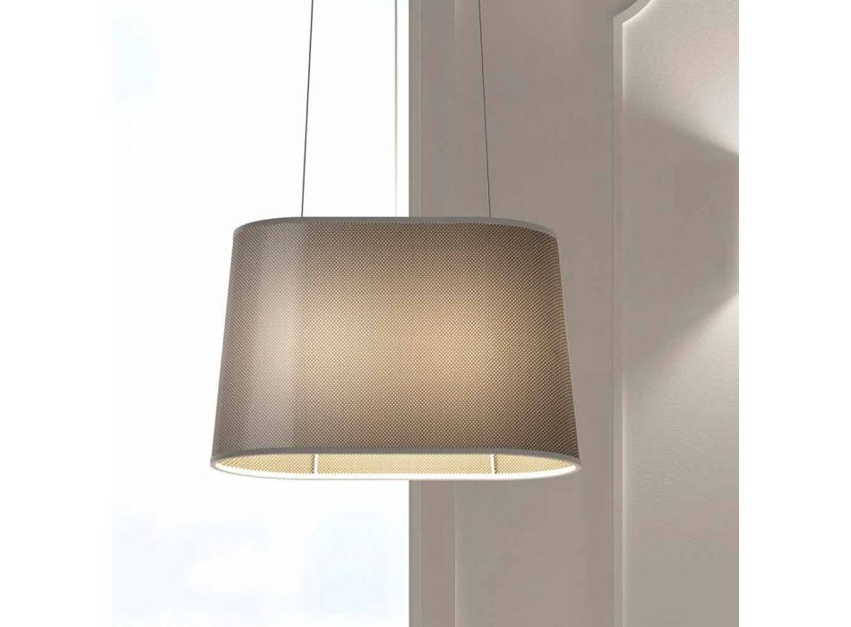 Lampe suspendue en métal avec abat-jour en filet ou en lin Made in Italy - Jump Viadurini