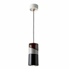 Lampe à suspension en laiton et céramique colorée moderne fabriquée en Italie, en Asie Viadurini
