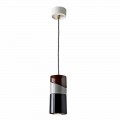 Lampe à suspension en laiton et céramique colorée moderne fabriquée en Italie, en Asie