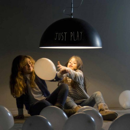 Suspension en résine In-es.artdesign Half Moon Modern tableau noir Viadurini