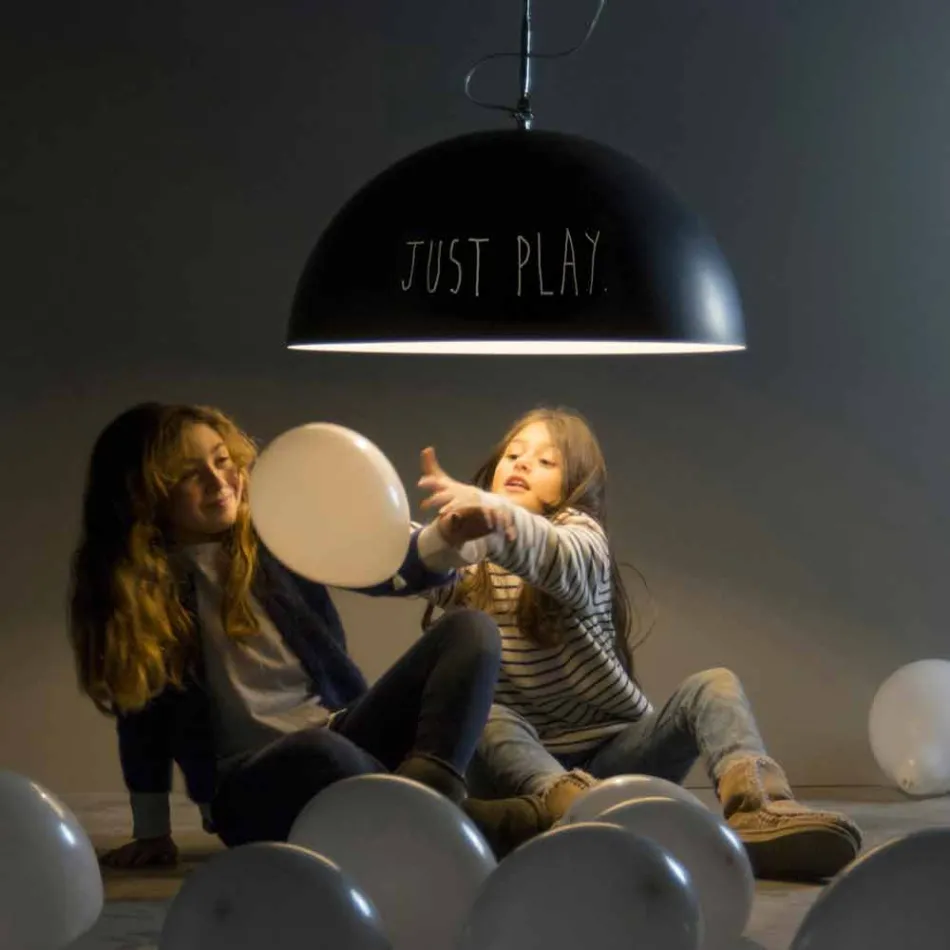 Suspension en résine In-es.artdesign Half Moon Modern tableau noir Viadurini