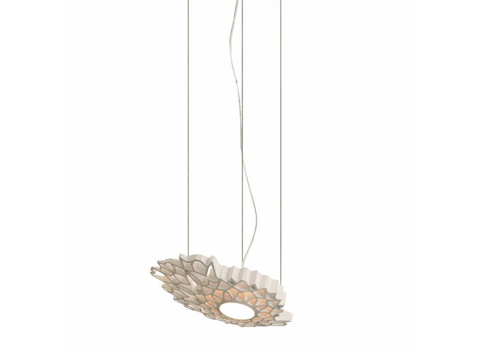 Lampe Suspendue en Technopolymère Design Blanc ou Or 2 Dimensions - Cathédrale Viadurini