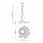 Lampe Suspendue en Technopolymère Design Blanc ou Or 2 Dimensions - Cathédrale Viadurini