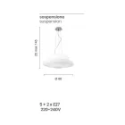 Lampe Suspendue en Verre Soufflé Blanc et Métal Chromé - Illumina Viadurini