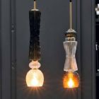 Lampe Suspendue en Verre de Murano avec Câble en Tissu Made in Italy - Missi Viadurini