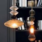 Lampe Suspendue en Verre de Murano et Tissu Made in Italy - Missi Viadurini