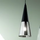 Lampe Suspendue en Verre Soufflé avec Structure Métallique - Trentino Viadurini