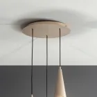 Lampe Suspendue en Verre Soufflé avec Structure Métallique - Trentino Viadurini