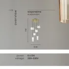 Lampe Suspendue en Verre Soufflé Rayé et Métal Peint - Giuliano Viadurini