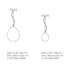 Lampe Suspendue en Verre Vénitien Soufflé à la Main - Ballon Viadurini