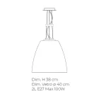 Lampe suspendue en verre vénitien soufflé à la main - Flora Viadurini