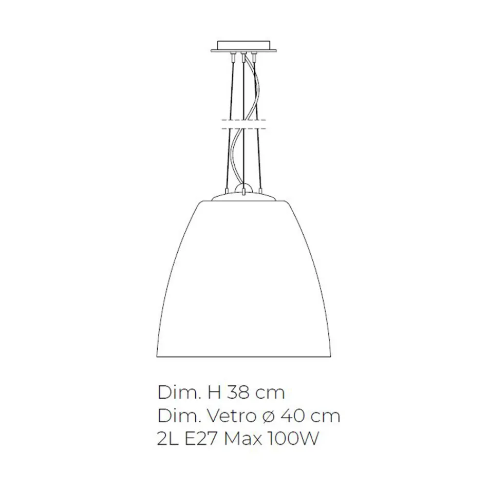 Lampe suspendue en verre vénitien soufflé à la main - Flora Viadurini