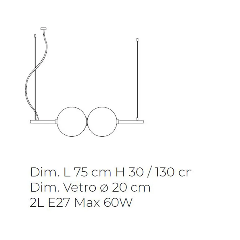Lampe à Suspension en Verre Vénitien Soufflé à la Main - Jupiter Viadurini